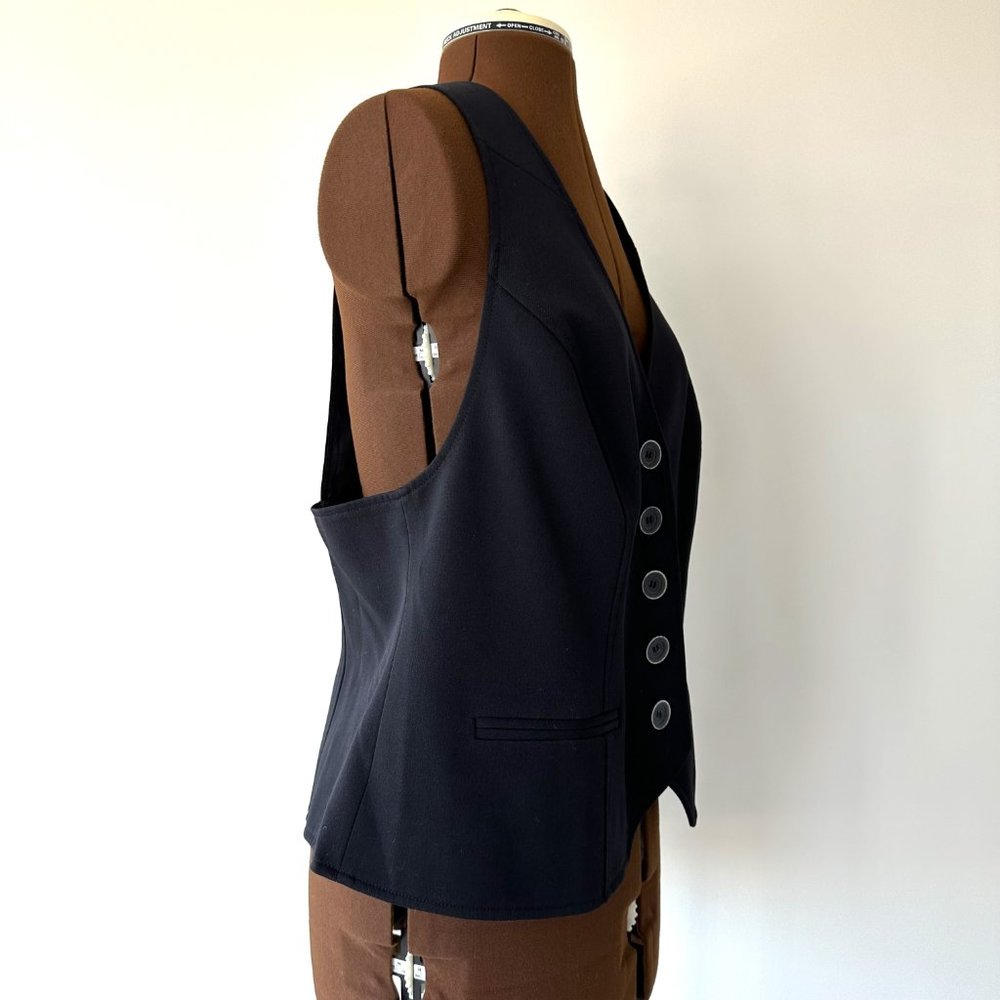 Black Button Front Vest with Racerback - Picture 3 of 5